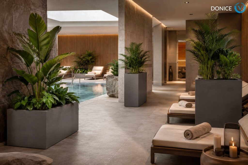 donice w hotelowym spa